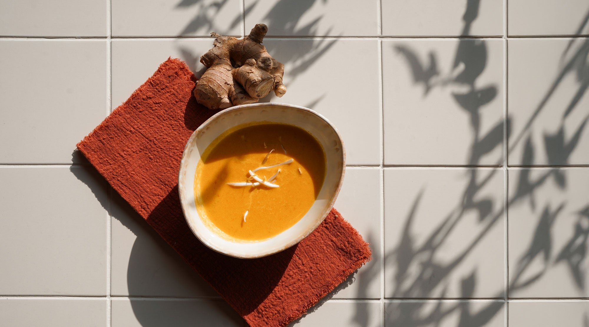 Karottensuppe mit Ingwer, Kurkuma,  Kokosmilch & Orange