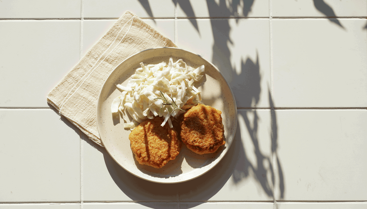 Kichererbsen Bratlinge mit Gemüse