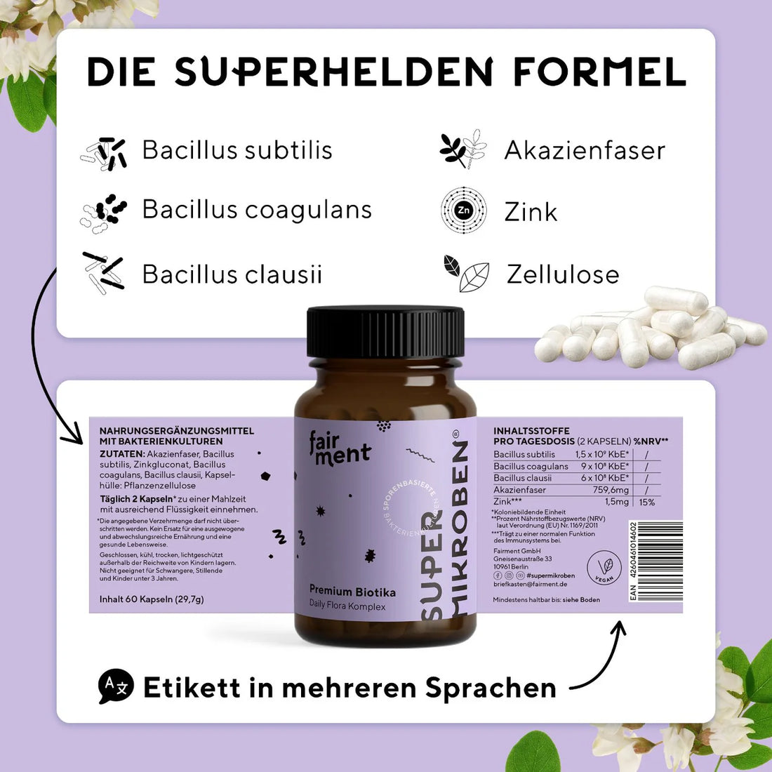SuperMikroben - Premium-Biotika | Kapseln 60 Stk.