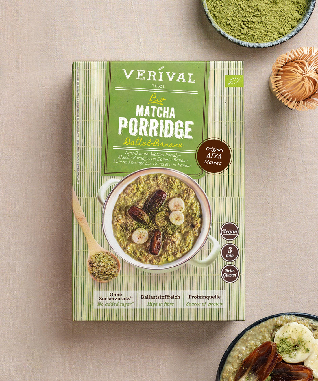 Bio Matcha Porridge Dattel-Banane | 350g