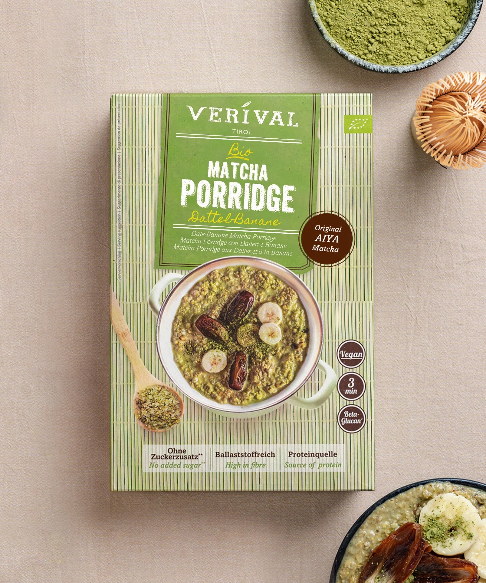Bio Matcha Porridge Dattel-Banane | 350g