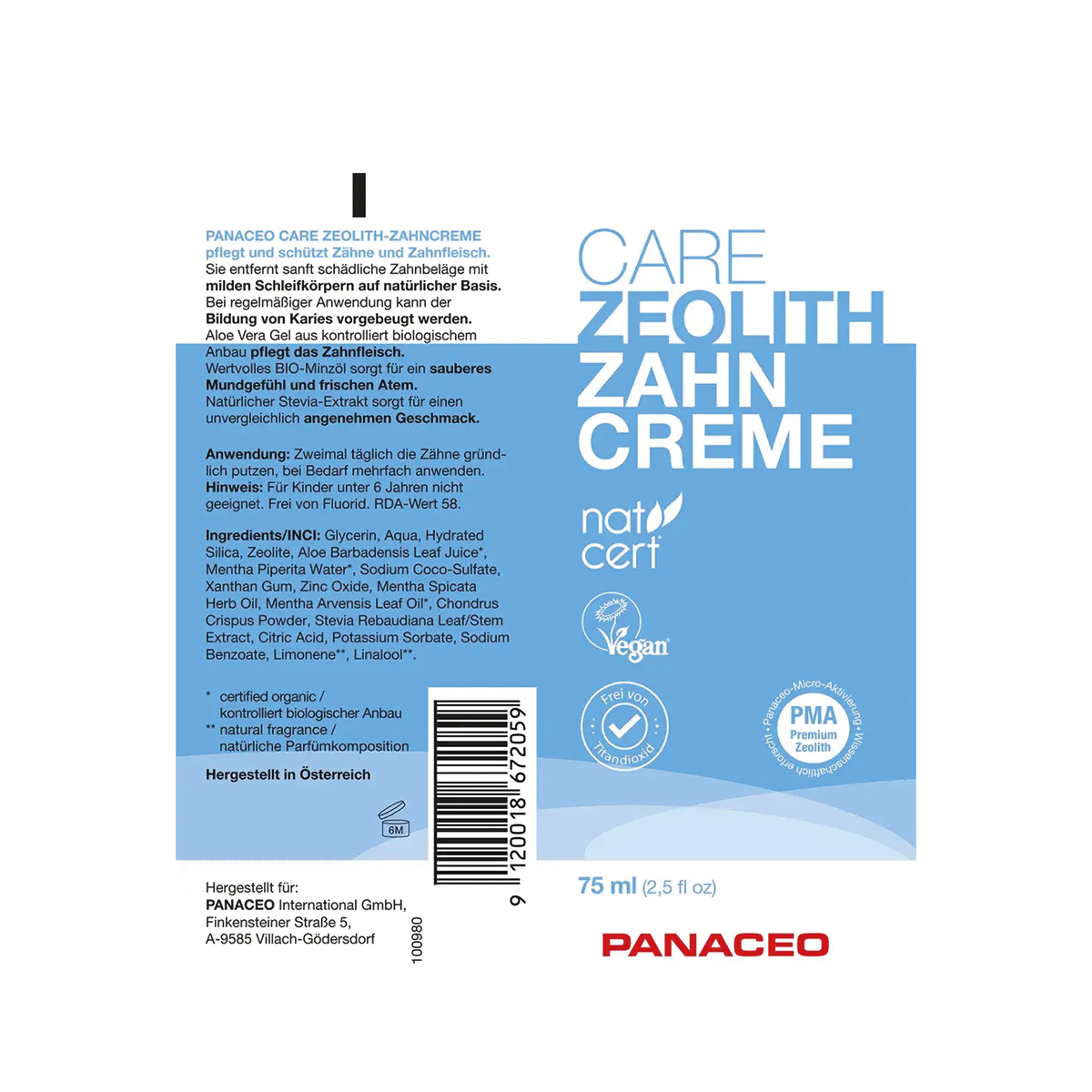 Care Zeolith | Zahncreme 75 ml