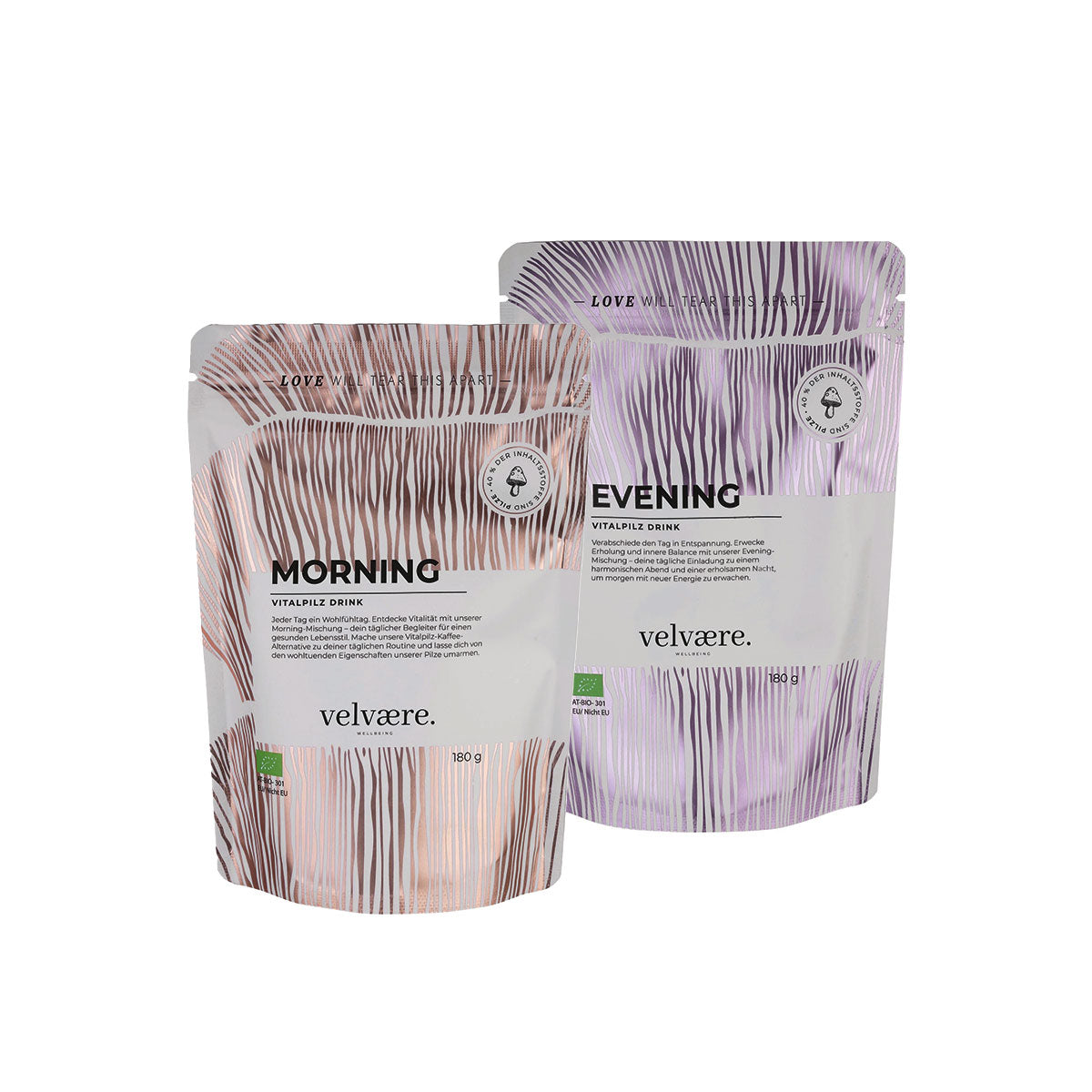 Duo Pack - BIO Morning + Evening Vitalpilz Drinks | Pulver 180g